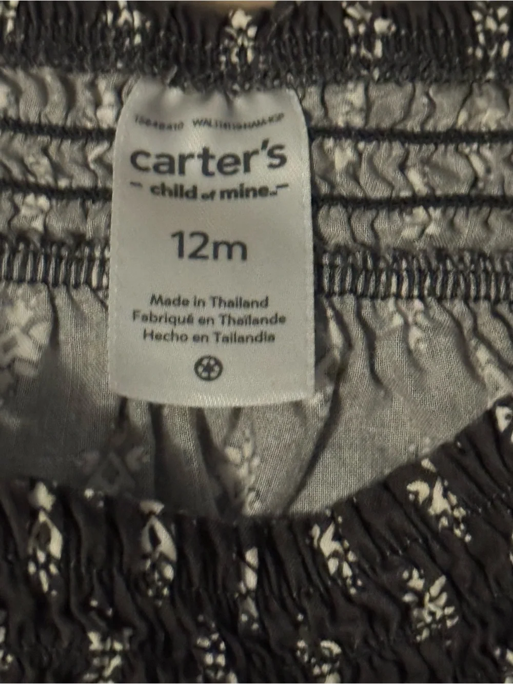 NWOT Carter’s Child of Mine Girl Charcoal Print Romper 12M